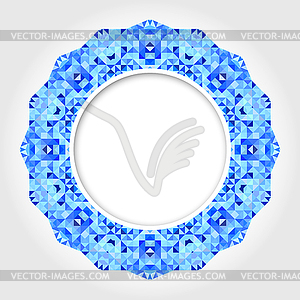 Abstract White Round Frame with Blue Digital Border - vector clipart