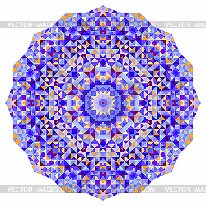 Abstract colorful circle backdrop. Mosaic round - vector image