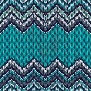 Horizontally Seamless Ethnic Geometric Knitted - vector image