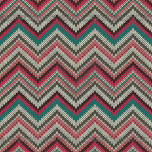 Seamless geometric ethnic spokes knitted pattern. - vector clipart
