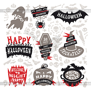 Halloween Labels Set - vector image