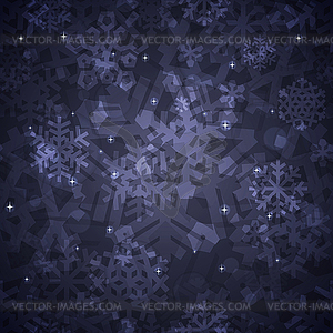 Shiny Dark Snowflakes Seamless Pattern for Christma - vector image