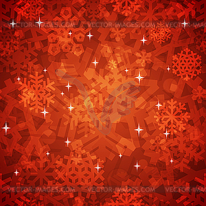 Shiny Red Snowflakes Seamless Pattern for - vector clip art