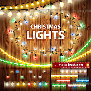 Christmas Lights Decorations Set - vector clipart