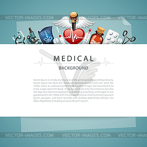 Blue Medical Background with Copy Space - royalty-free vector clipart