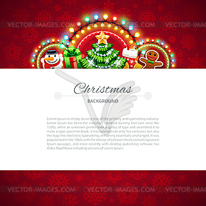 Red Christmas Background with Copy Space - vector image