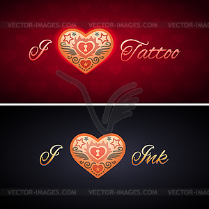 Simple I Love Ink Card - vector clipart / vector image