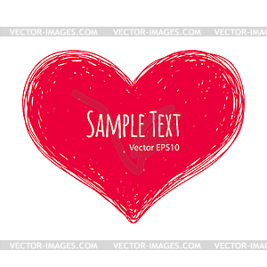 Pink Doodle Heart - vector image