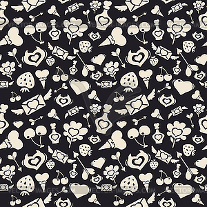 Sweet Valentine Pattern Dark - vector image