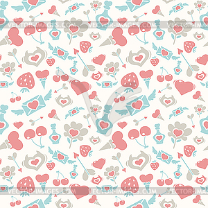 Sweet Pastel Valentine Pattern - vector clipart / vector image