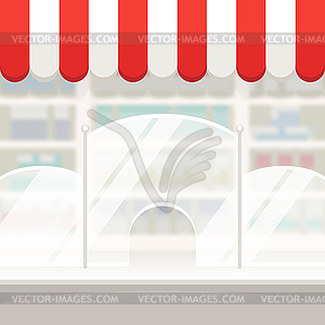 Facade of Shop Store or Pharmacy Background - vector image