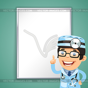 Doctor Points on Board - vector clipart