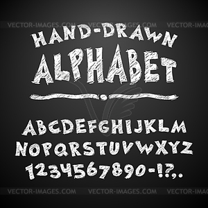 Chalked Alphabet on Blackboard - vector clip art