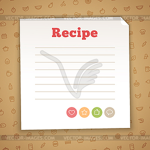 Blank Recipe Card Template - vector clipart