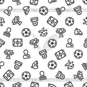 Soccer Icons Seamless Background - vector image