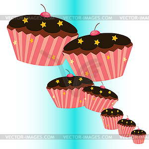 Cupcake набор - клипарт Royalty-Free