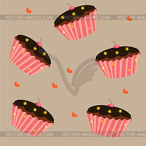 Cupcake set - vector image