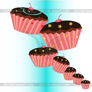 Cupcake набор - клипарт Royalty-Free