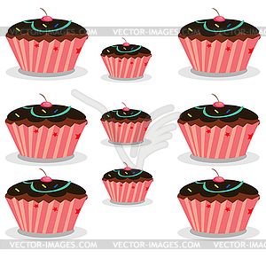 Cupcake set - vector clip art