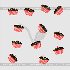 Cupcake set - vector image