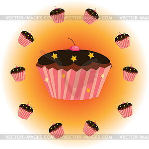 Cupcake set - vector clipart