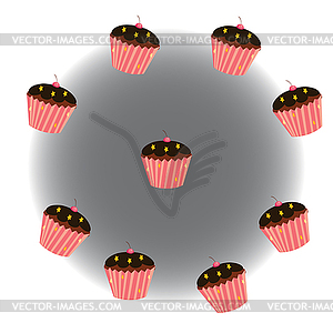 Cupcake набор - клипарт Royalty-Free