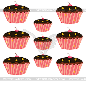 Cupcake set - vector image