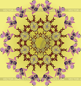 Pattern with roses in Oriental style. not seamless - vector clipart