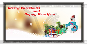 Small-sided Christmas greeting card - vector clipart