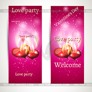 Set of banners for party - color vector clipart