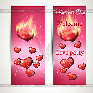Set of banners for party - vector image
