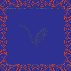 Ornamental frame. Blue background - color vector clipart