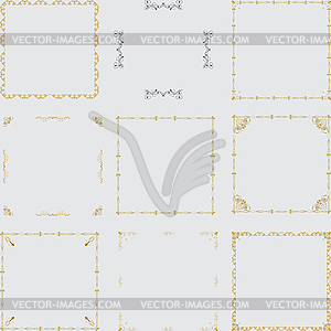 Set of decorative gold frames - vector clip art