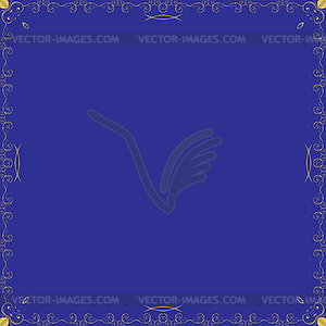 Ornamental frame. Blue background - vector clipart