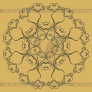 Circular abstract pattern in Arabic style - vector clip art