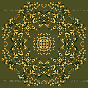 Circular abstract pattern in Arabic style. Set - vector image