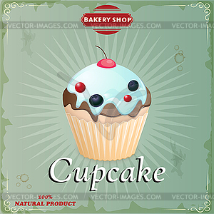 Cake in Retro Style - vector clipart