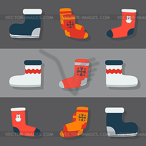 Winter footwear - vector clip art