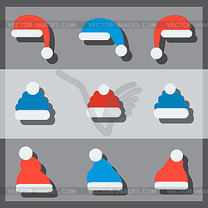 Christmas hats - vector clip art