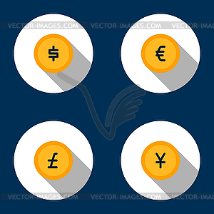 Валюты Иконки - изображение векторного клипарта