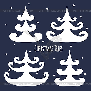 Christmas trees - vector clip art