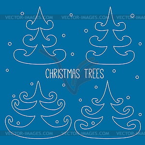 Christmas trees - stock vector clipart