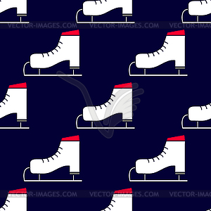 Бесшовные зимний узор с коньками - векторное изображение EPS