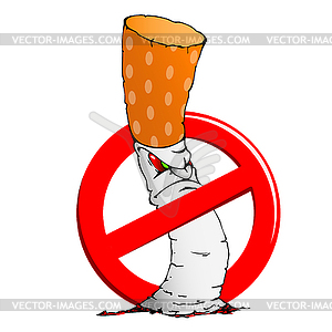No smoking sign and cigarette - vector clip art