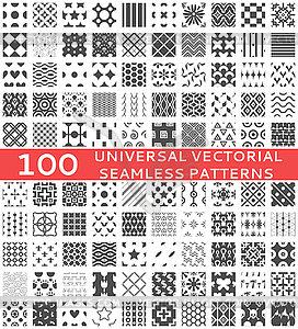 100 Universal different seamless patterns - stock vector clipart