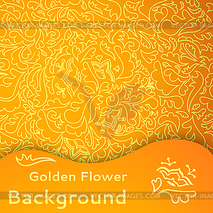 Golden flower seamless background - vector clip art