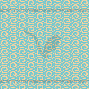 Vintage wave seamless pattern (tiling) - vector image