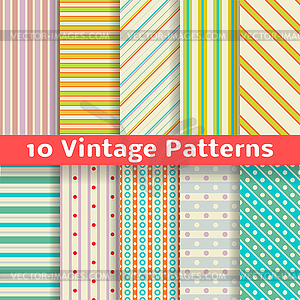 Different vintage stripe seamless patterns (tiling) - royalty-free vector image