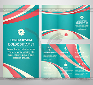 Professional three fold business flyer template - vector image