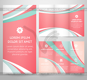 Professional three fold business flyer template - vector clipart